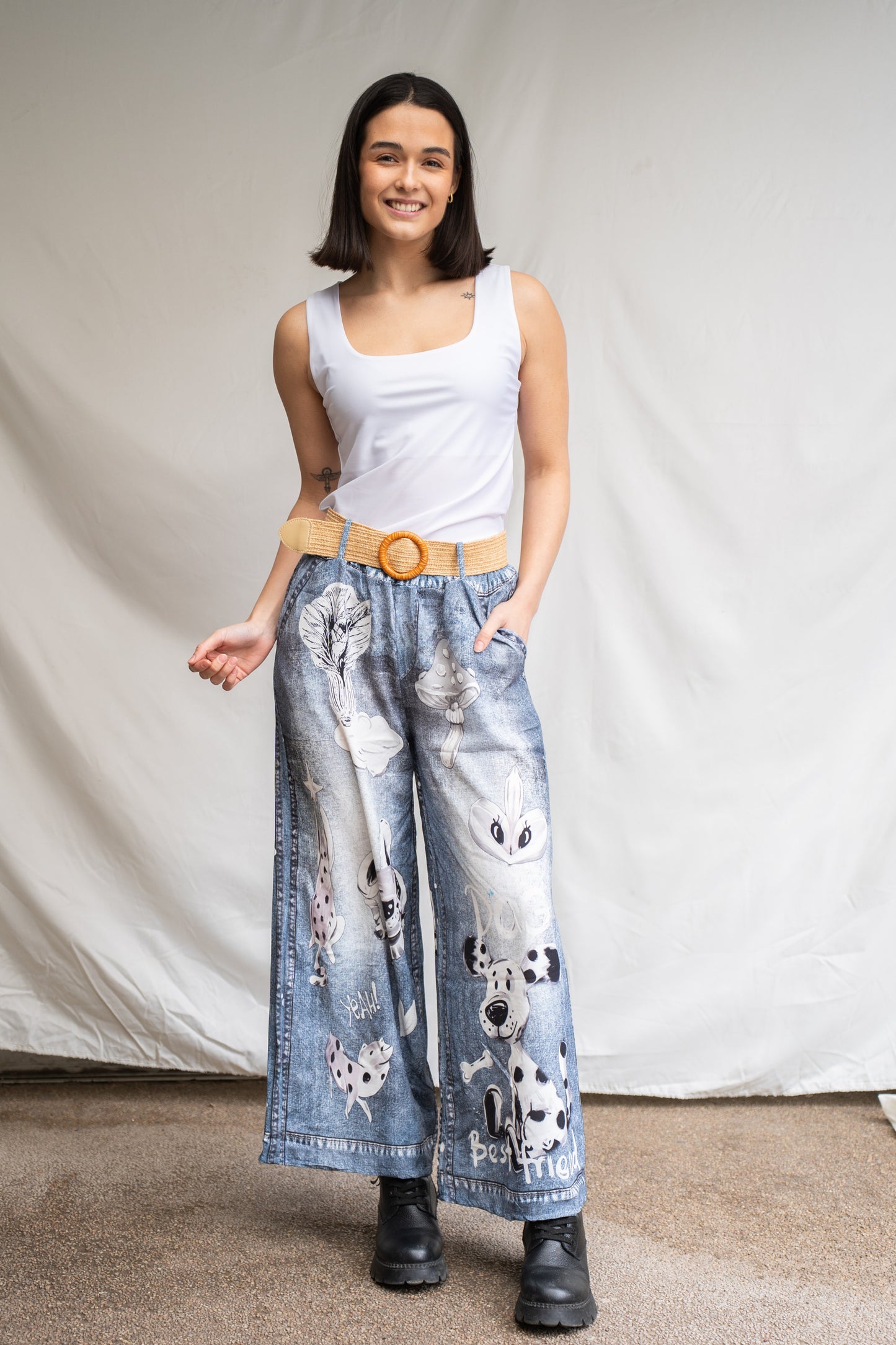 Palazzo Vernazza Gris Estampado-Pantalón-Picaflor