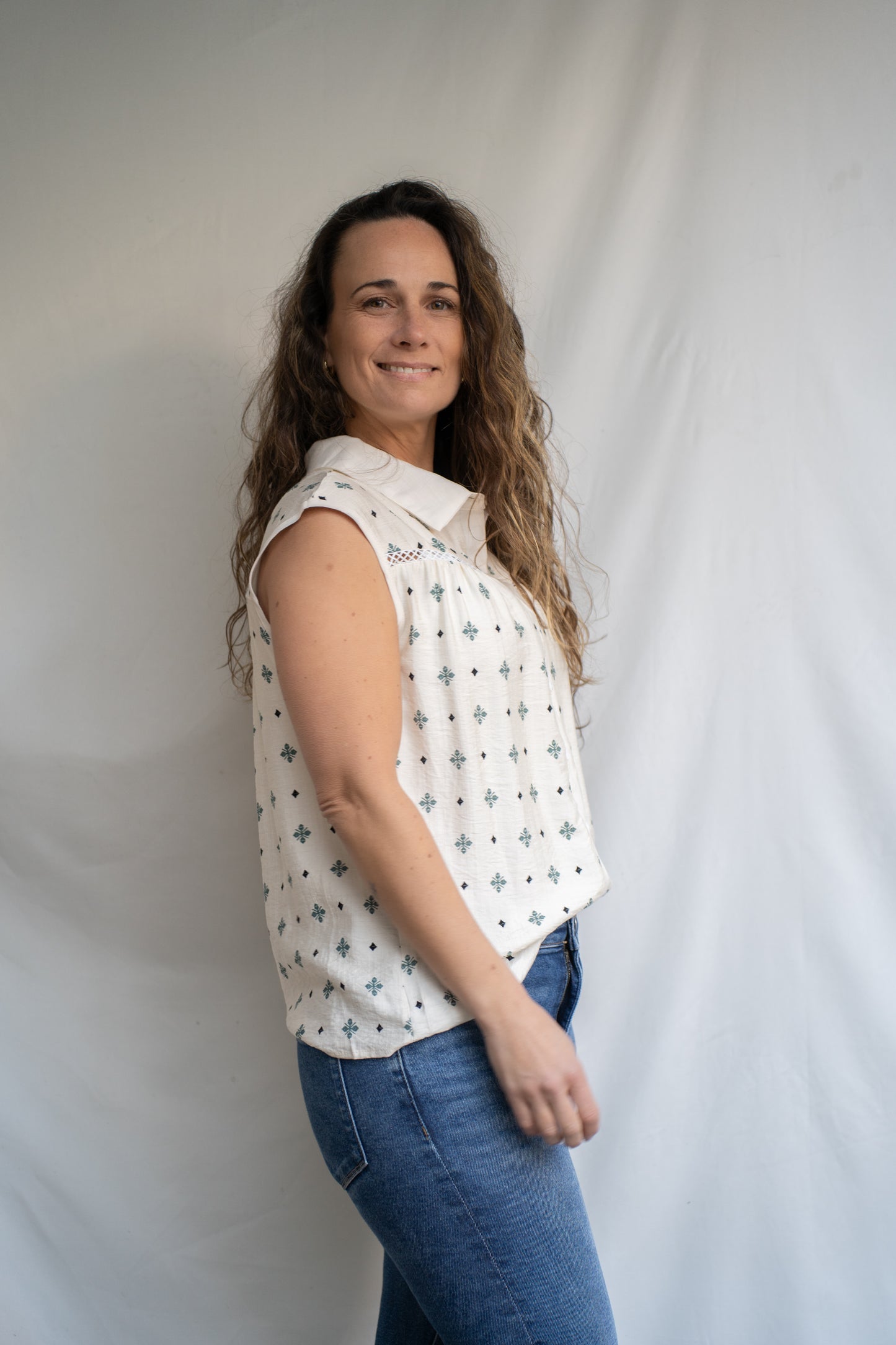 Polera Florisol Verde Bordada