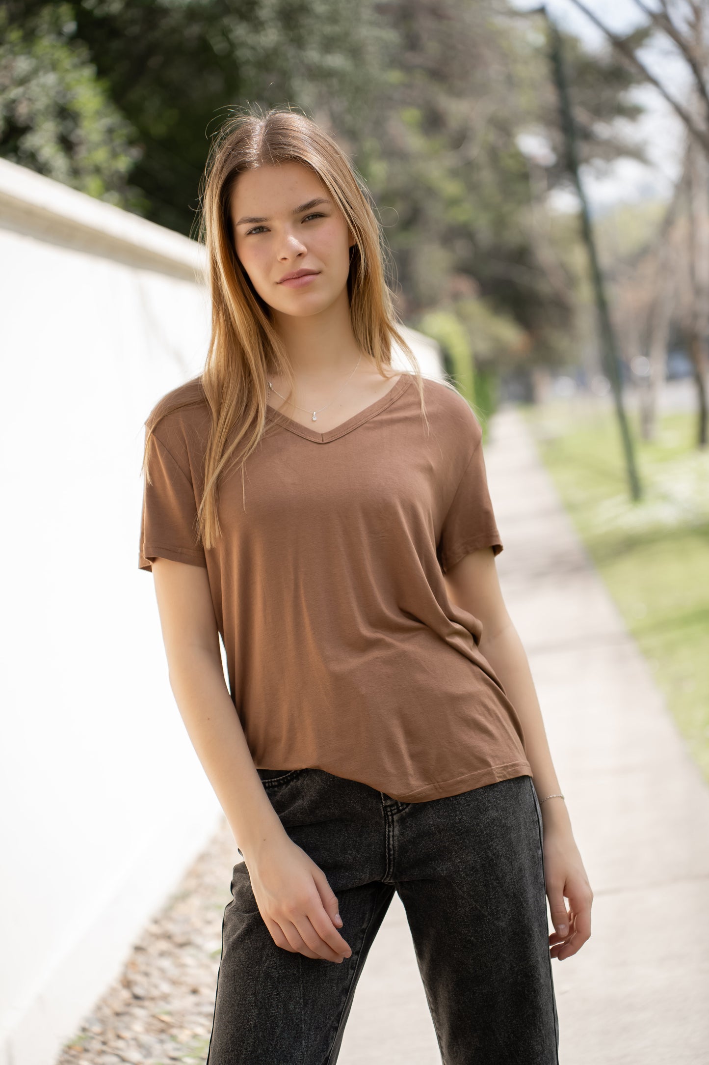 Polera Peach Camel Básica