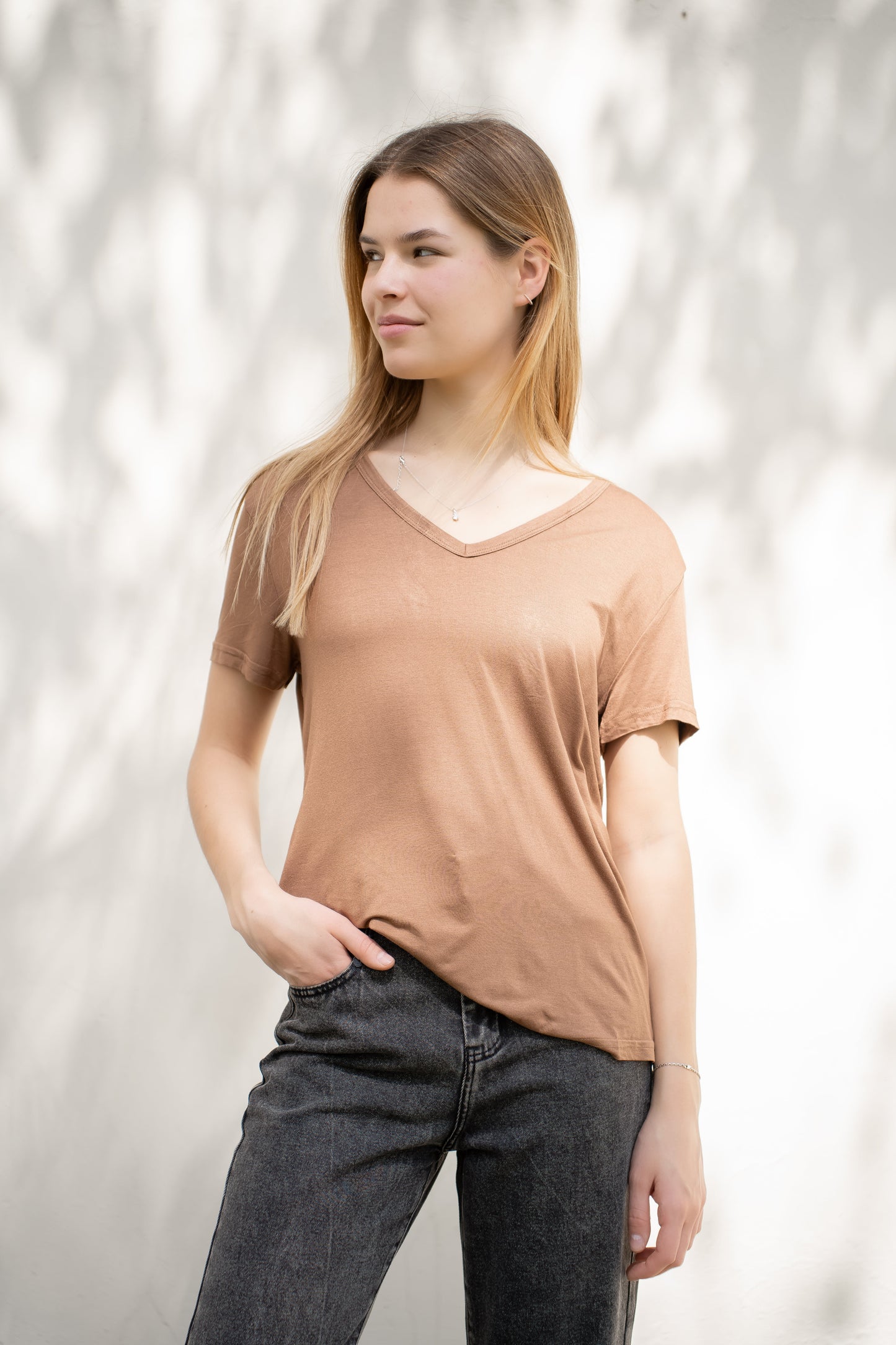 Polera Peach Camel Básica