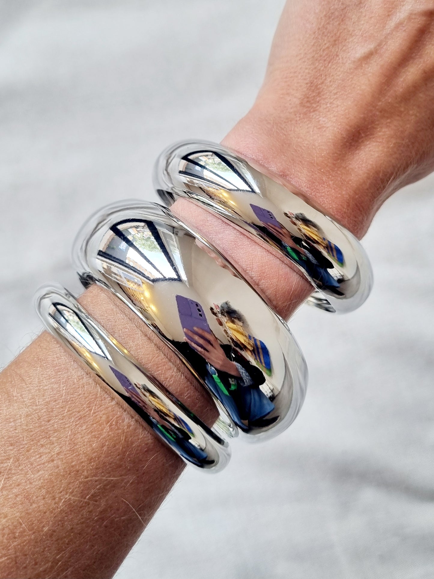 Set Brazalete Trio Plata