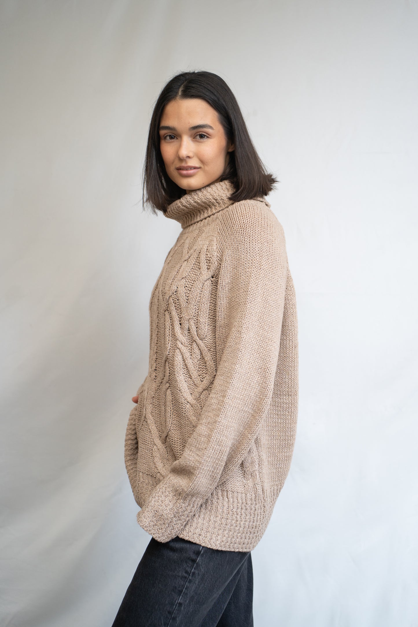 Sweater Alia Camel Trenzado