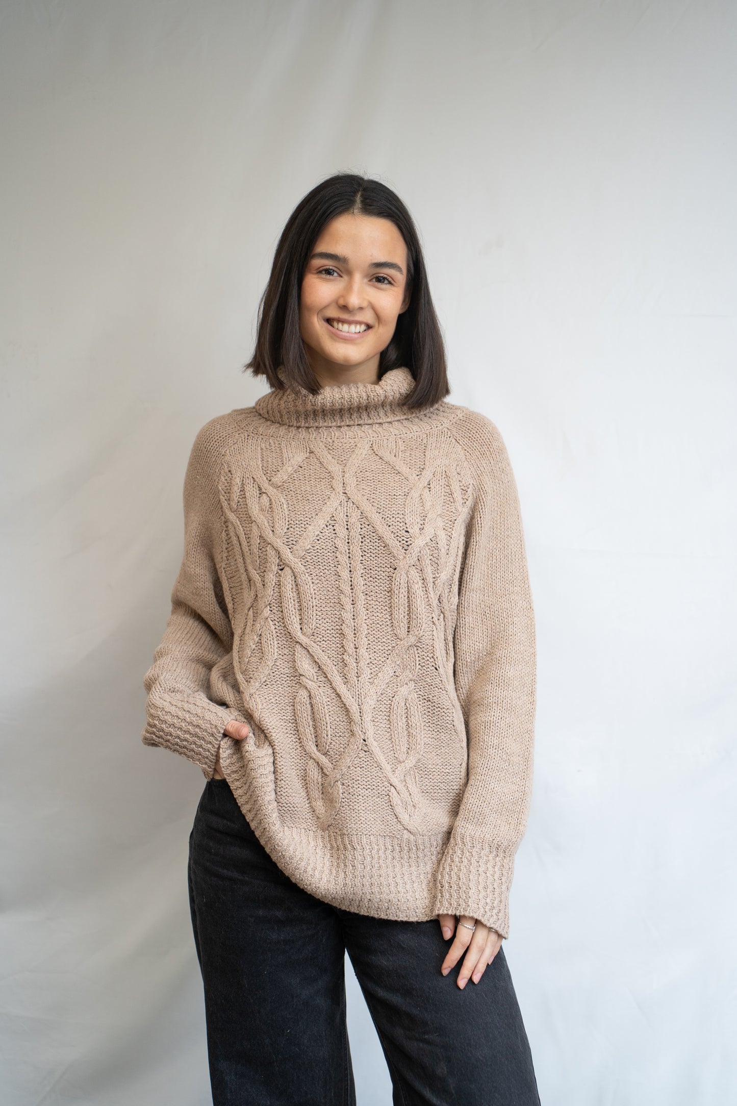 Sweater Alia Camel Trenzado