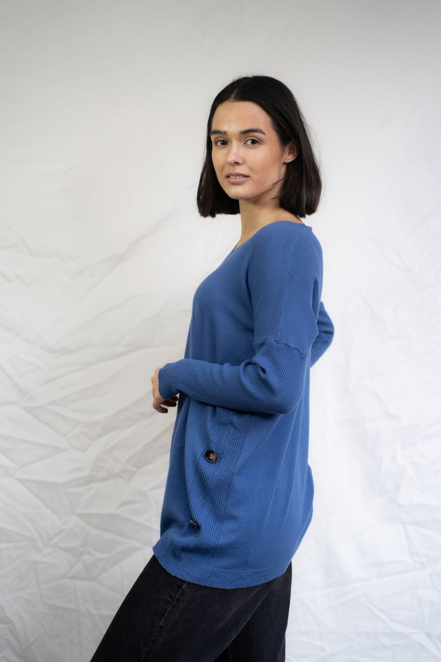 Sweater Botty Azul Botones