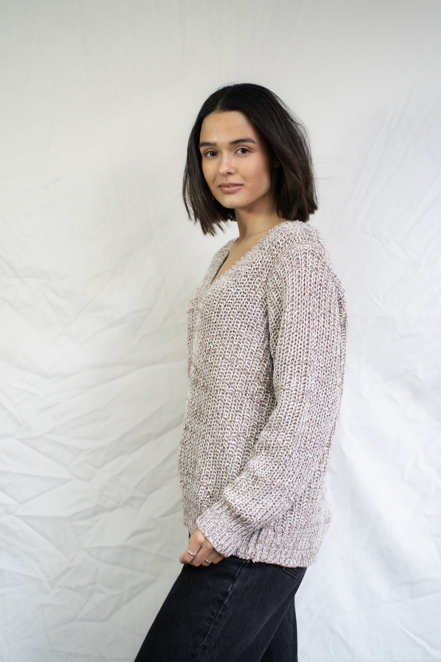 Sweater Chini Camel Brillos