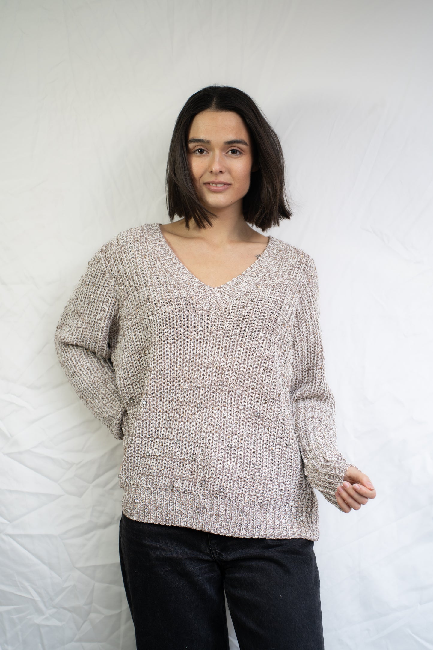 Sweater Chini Camel Brillos