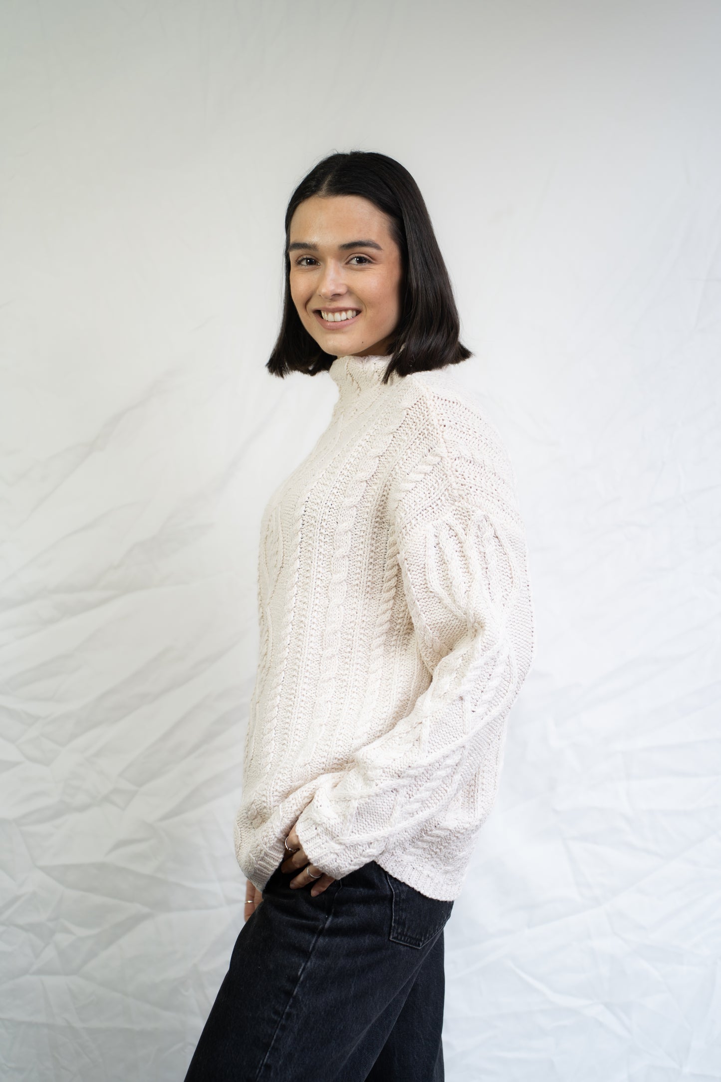 Sweater Florina Crema Trenzado