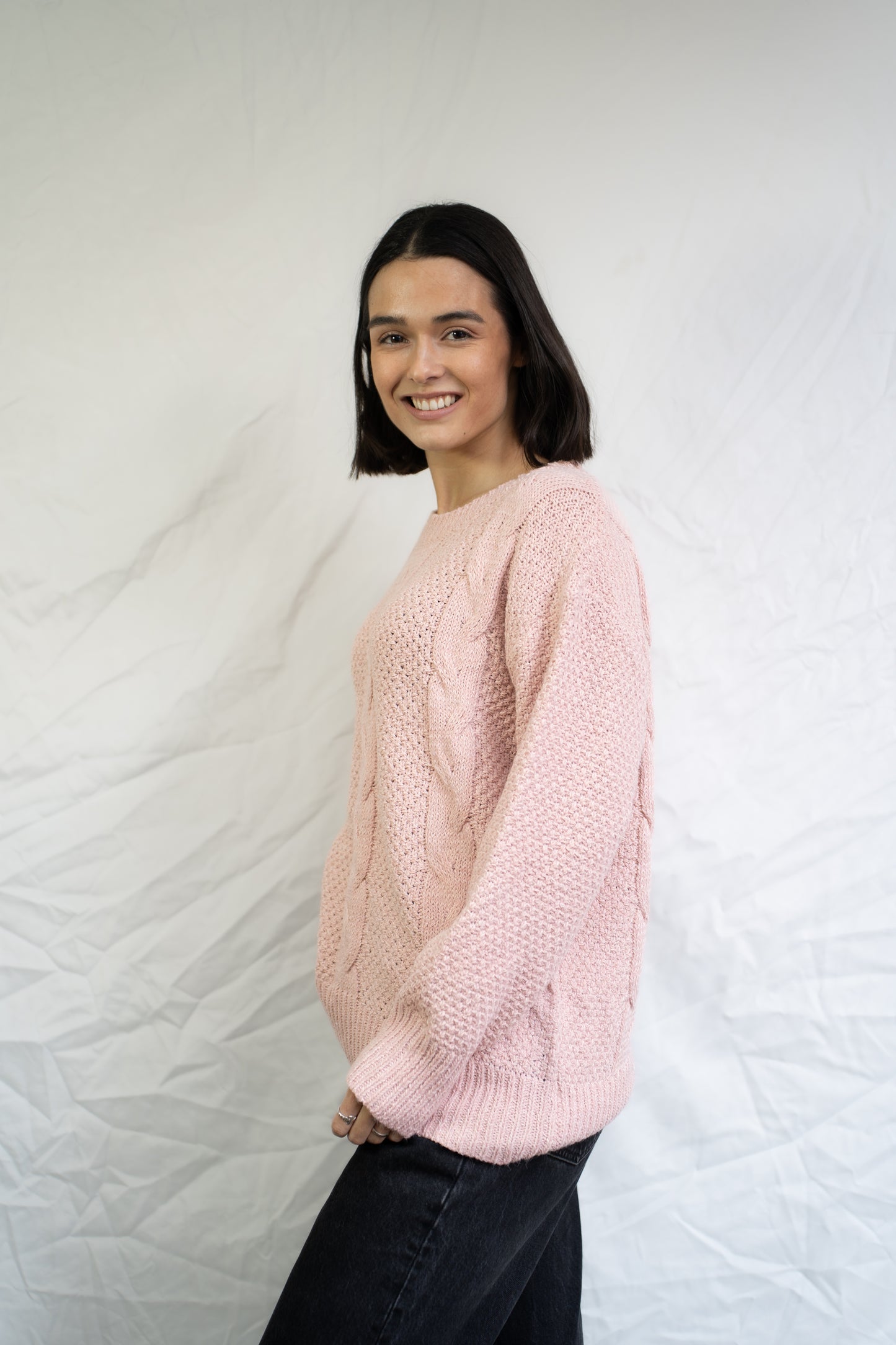 Sweater Mabel Rosa Trenzado