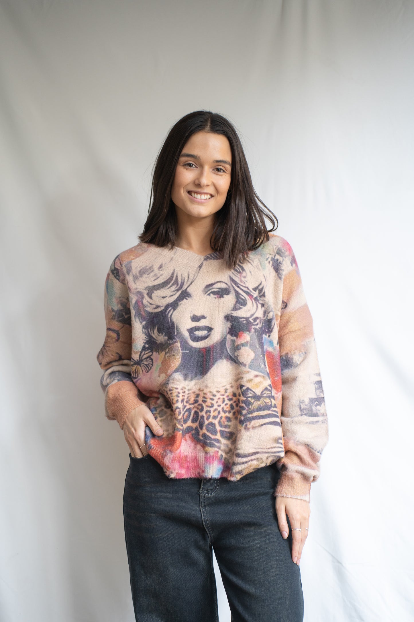 Sweater Marilyn Camel Estampado-Sweater-Picaflor