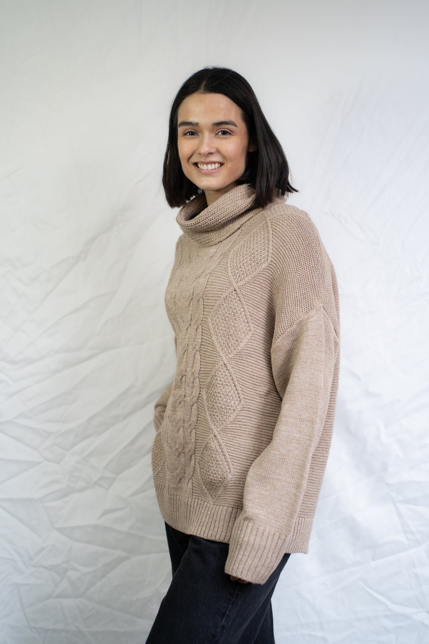 Sweater Noah Camel Trenzado