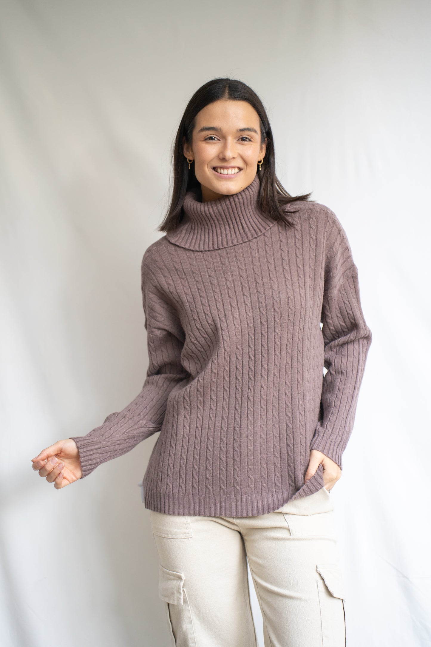 Sweater Polka Choco Trenzado-Sweater-Picaflor