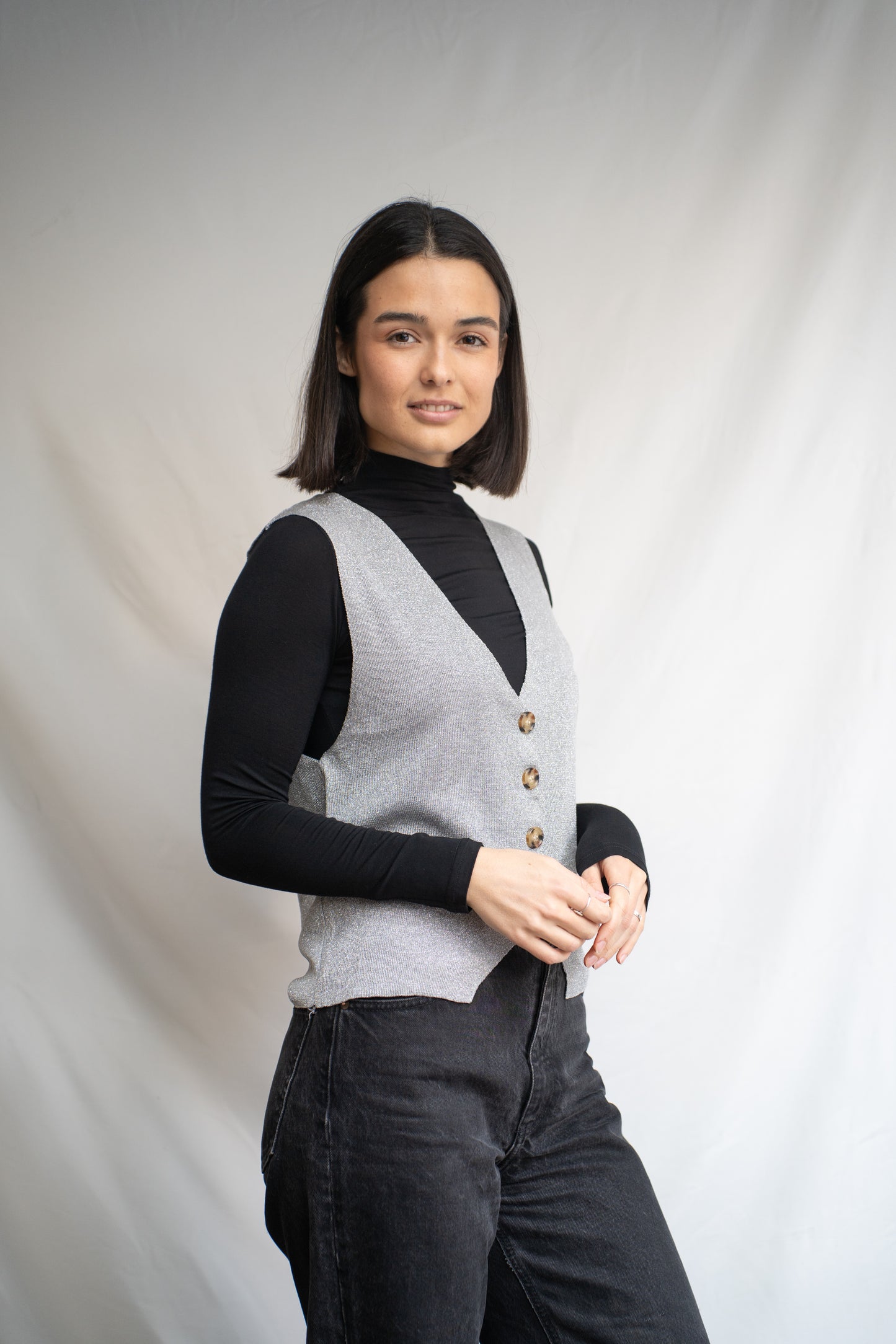 Vest Rosita Gris Brillos