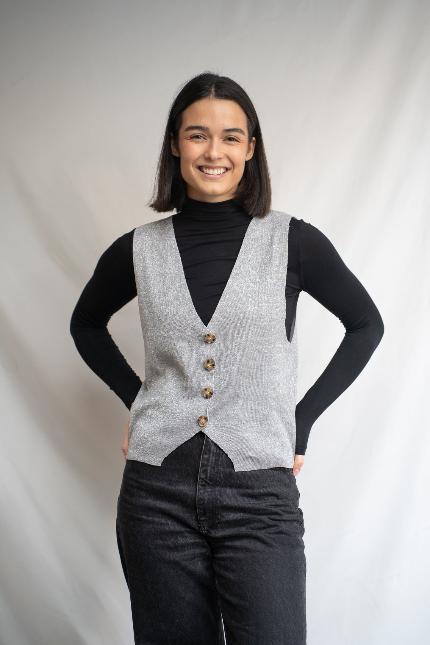 Vest Rosita Gris Brillos