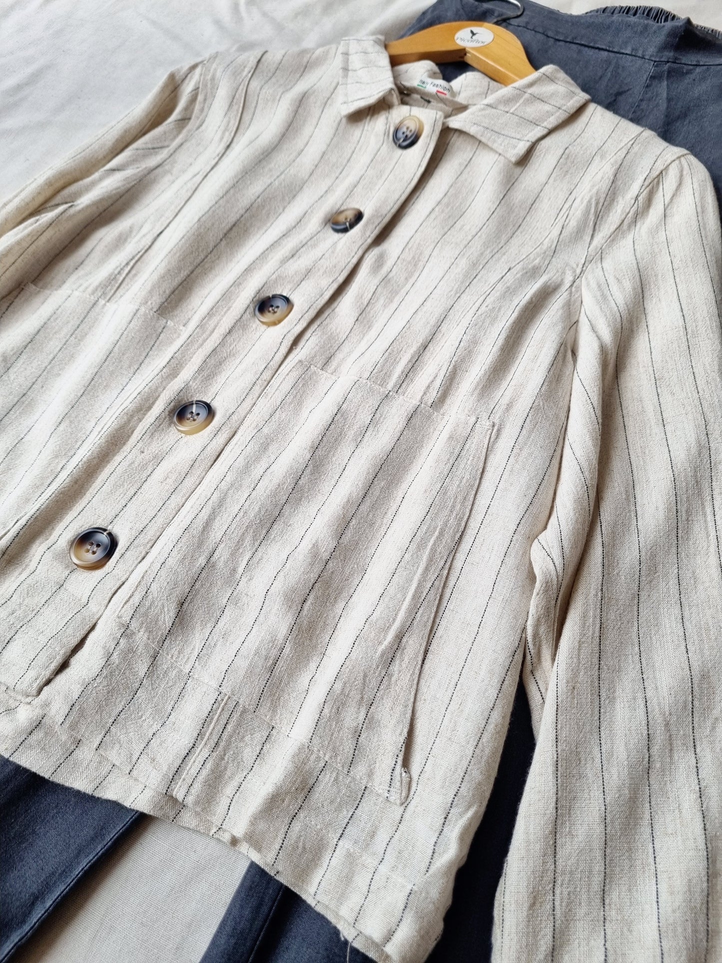Chaqueta Villa Beige Rayada