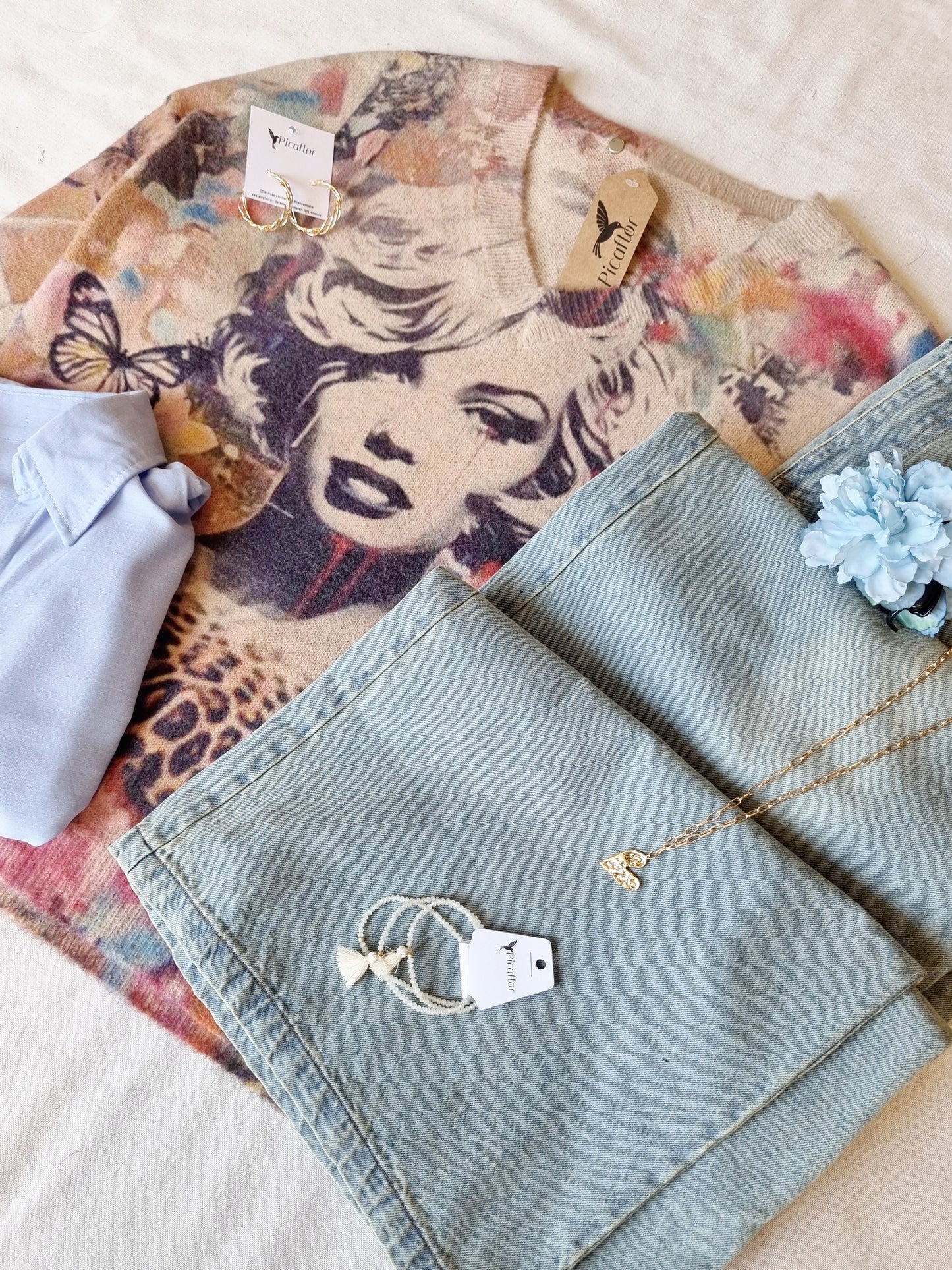 Sweater Marilyn Camel Estampado