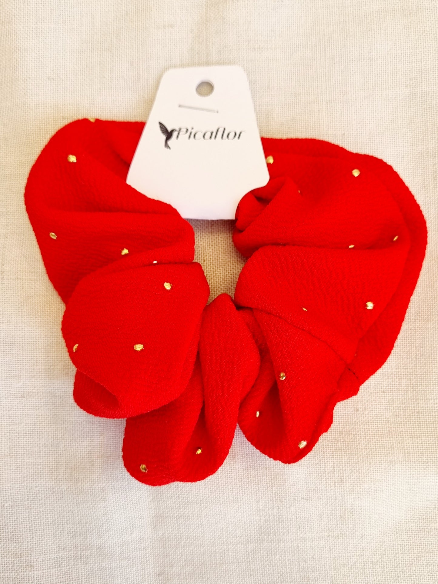 Scrunchie Disco Rojo Brillos