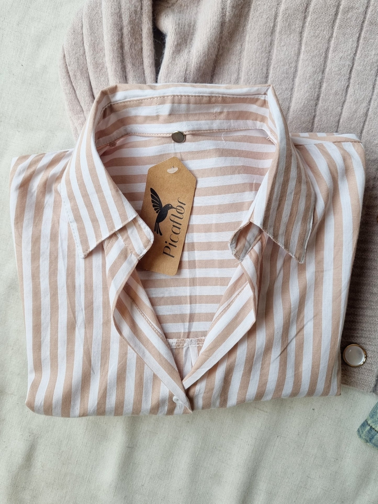 Blusa Carla Beige Rayas