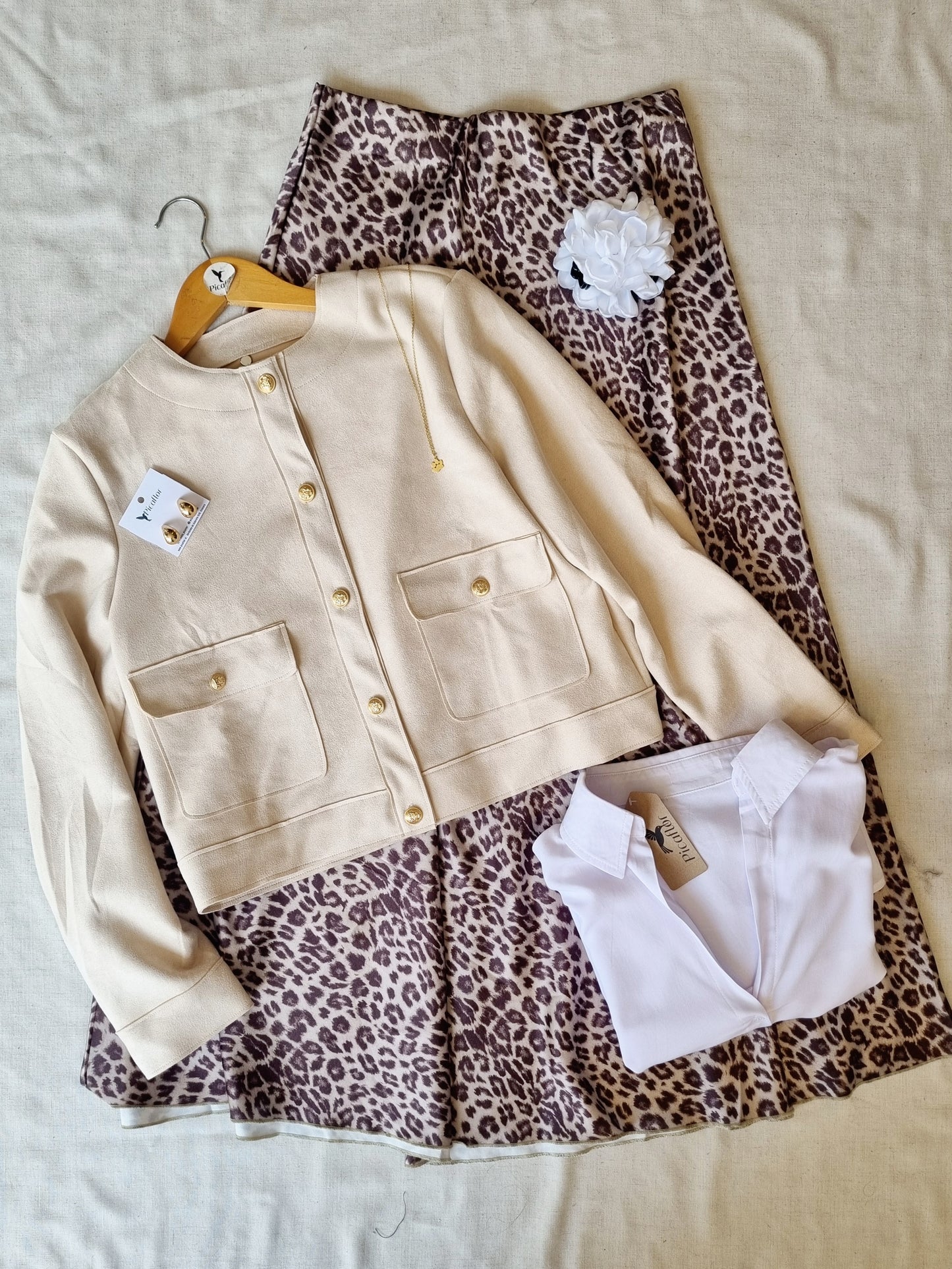 Chaqueta Coni Crema Ecogamuza