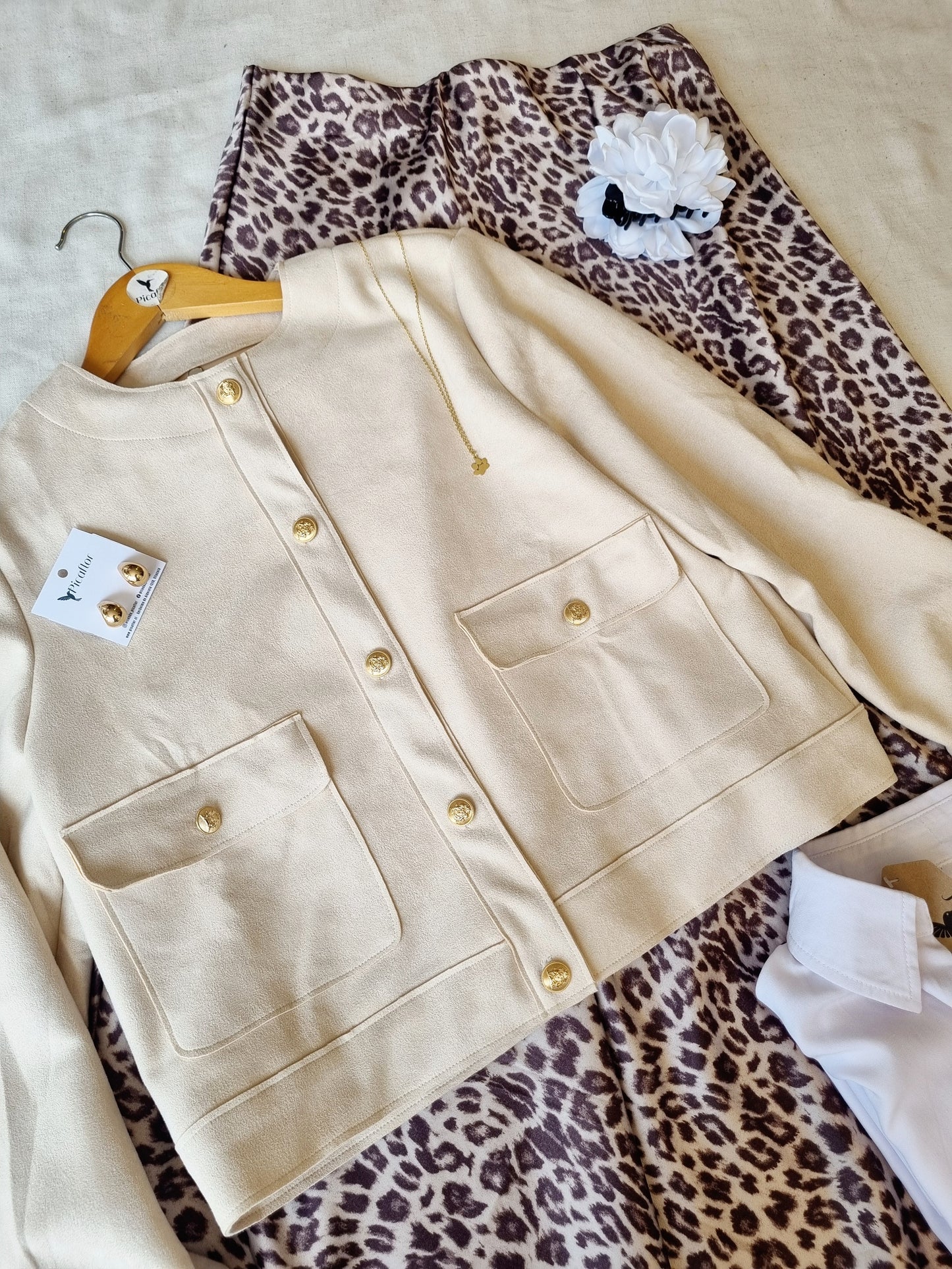 Chaqueta Coni Crema Ecogamuza