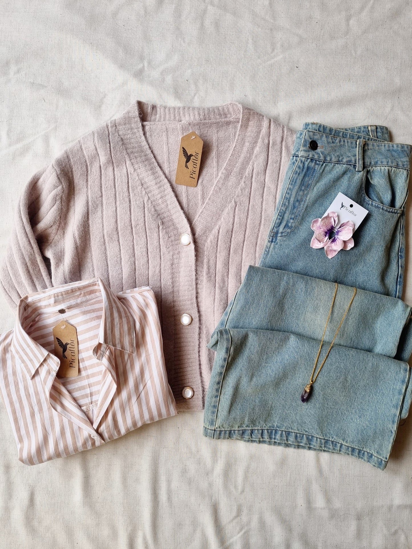 Blusa Carla Beige Rayas