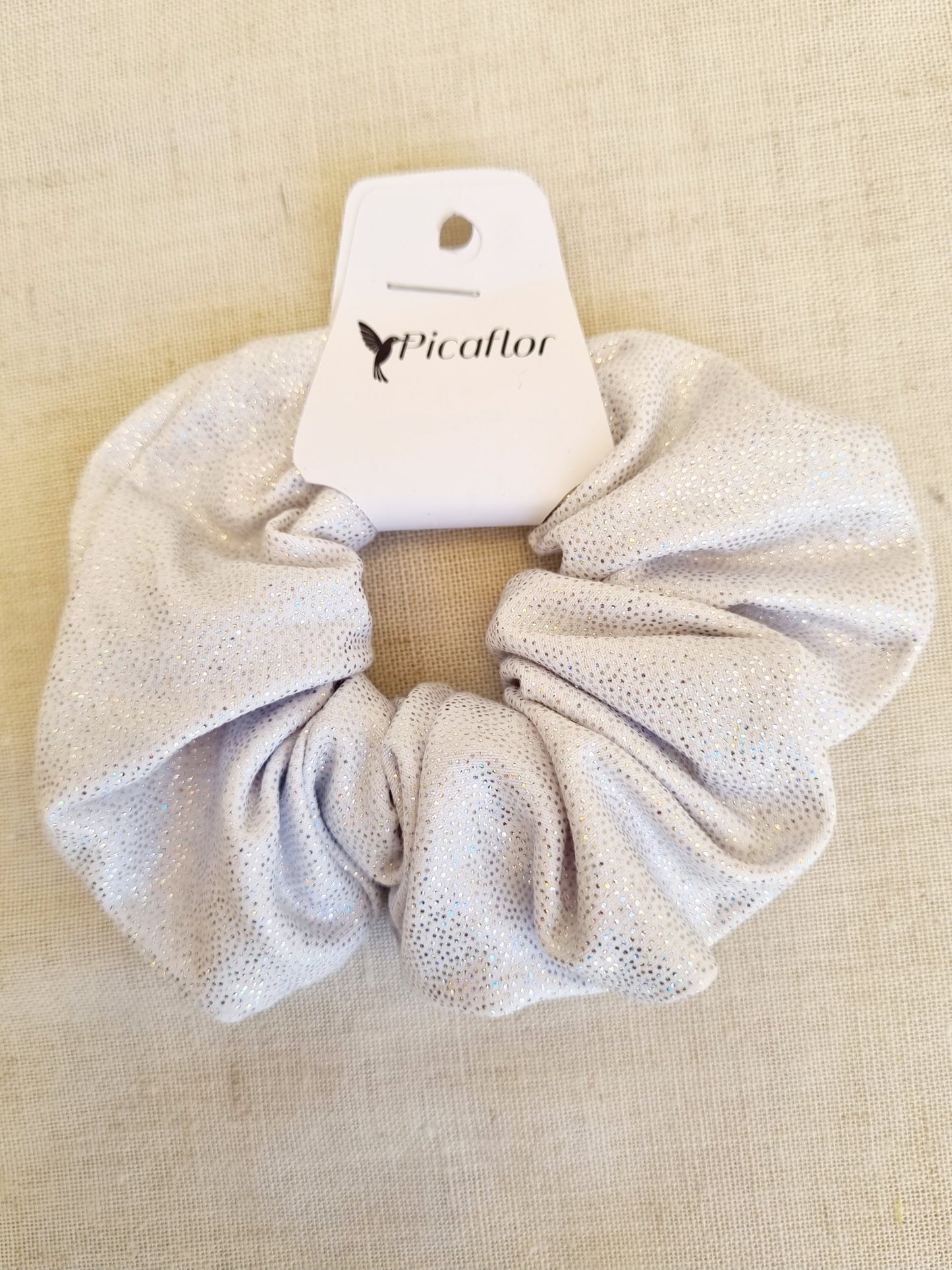Scrunchie Rock Blanco Metálico