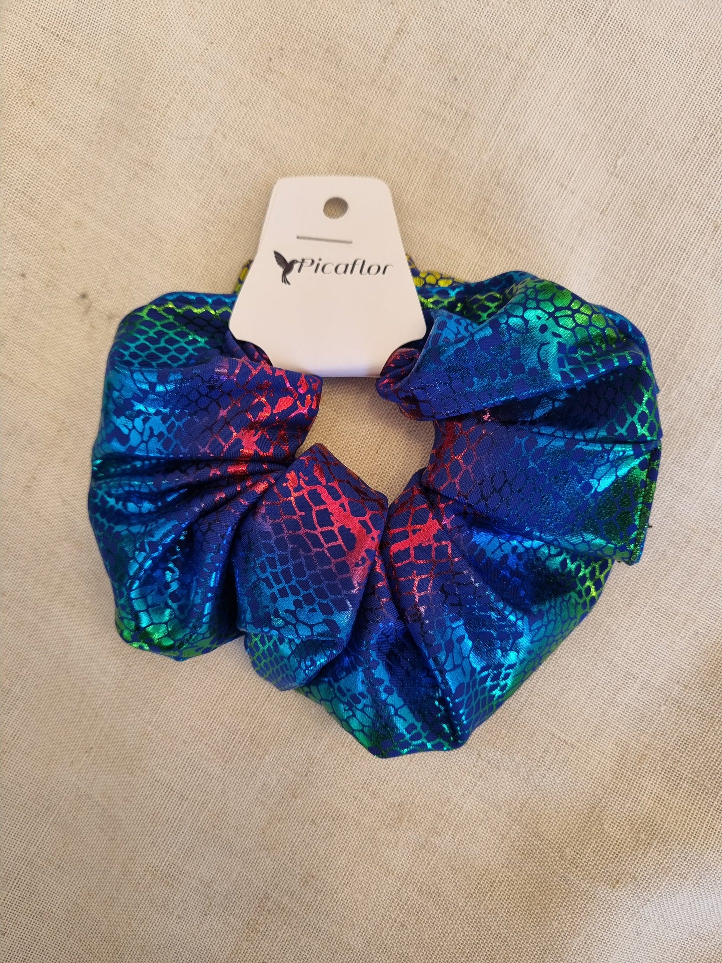 Scrunchie Rock Amarillo Metálico
