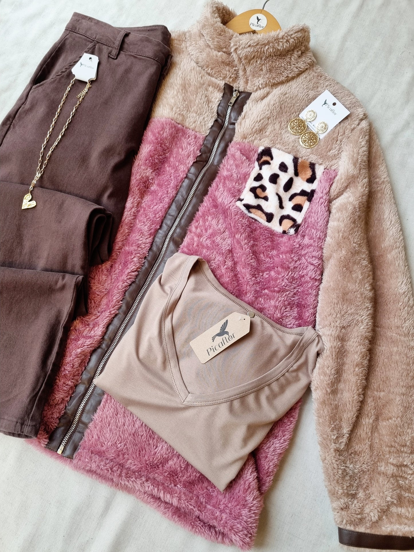 Chaqueta Peluda Manaos Rosa