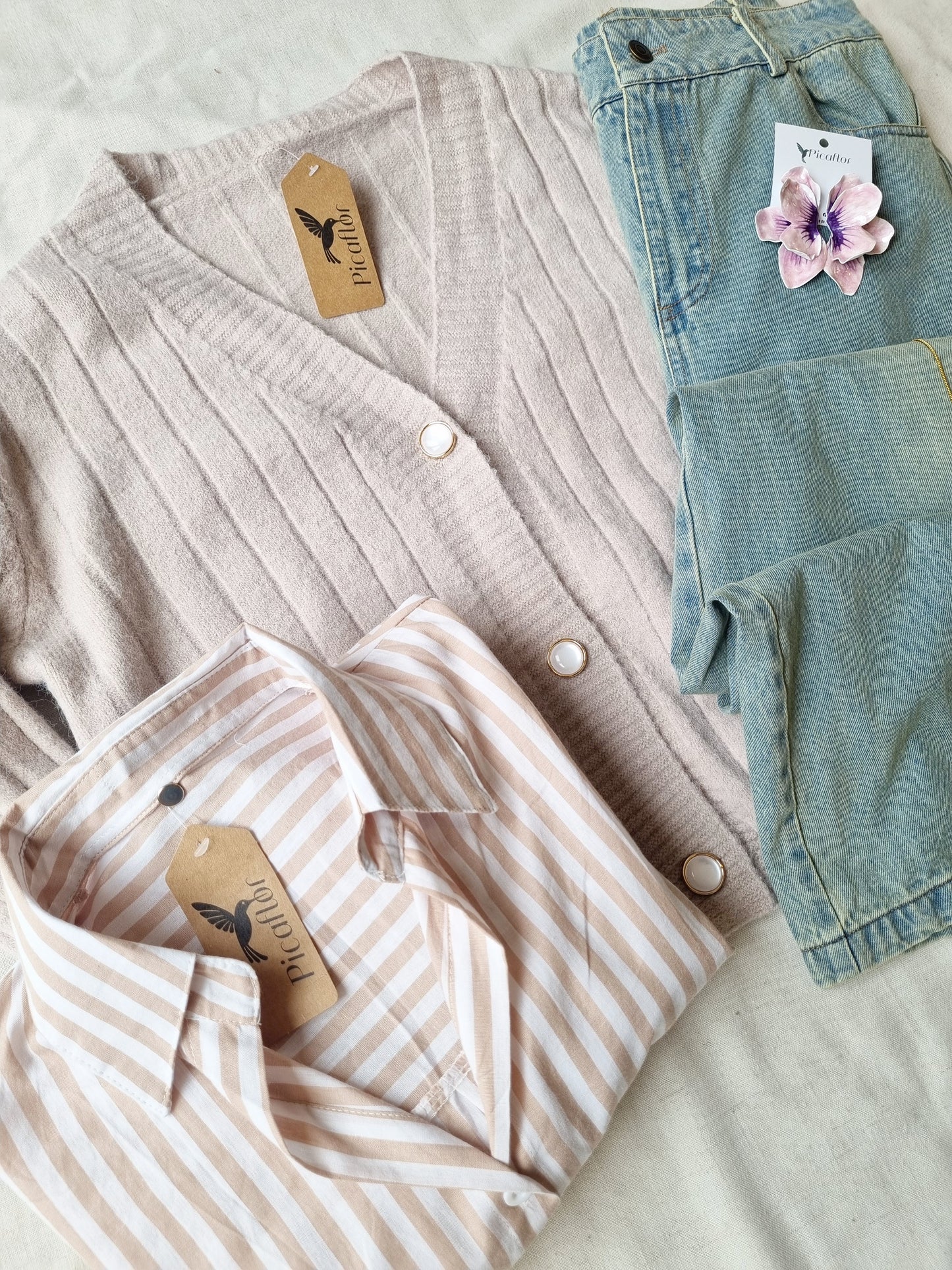 Blusa Carla Beige Rayas