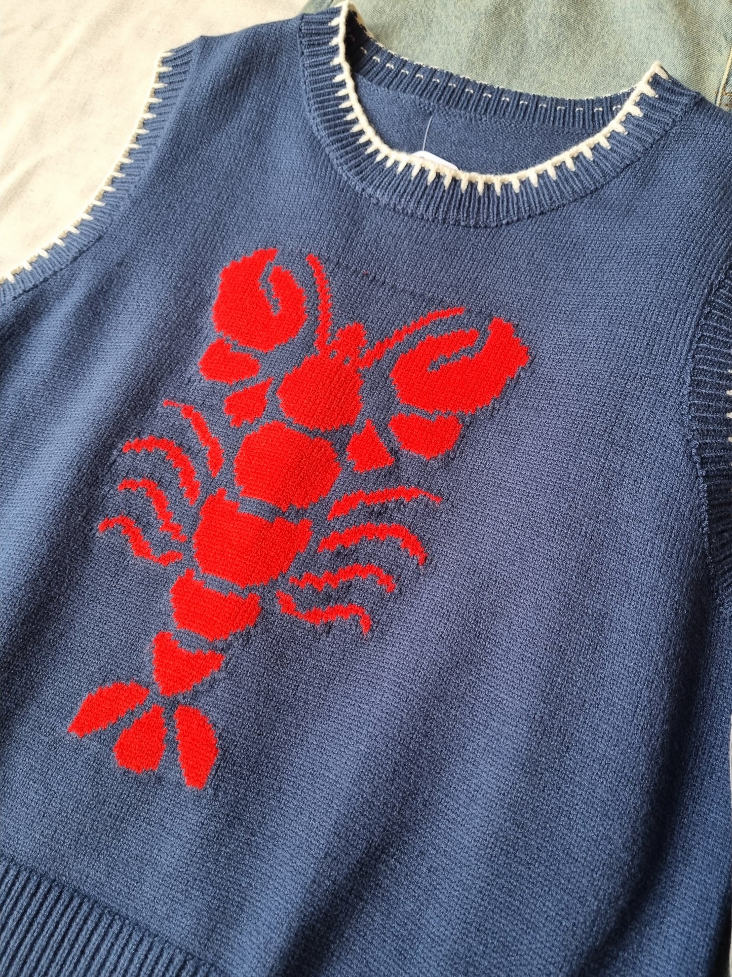 Polera West Azul Tejida