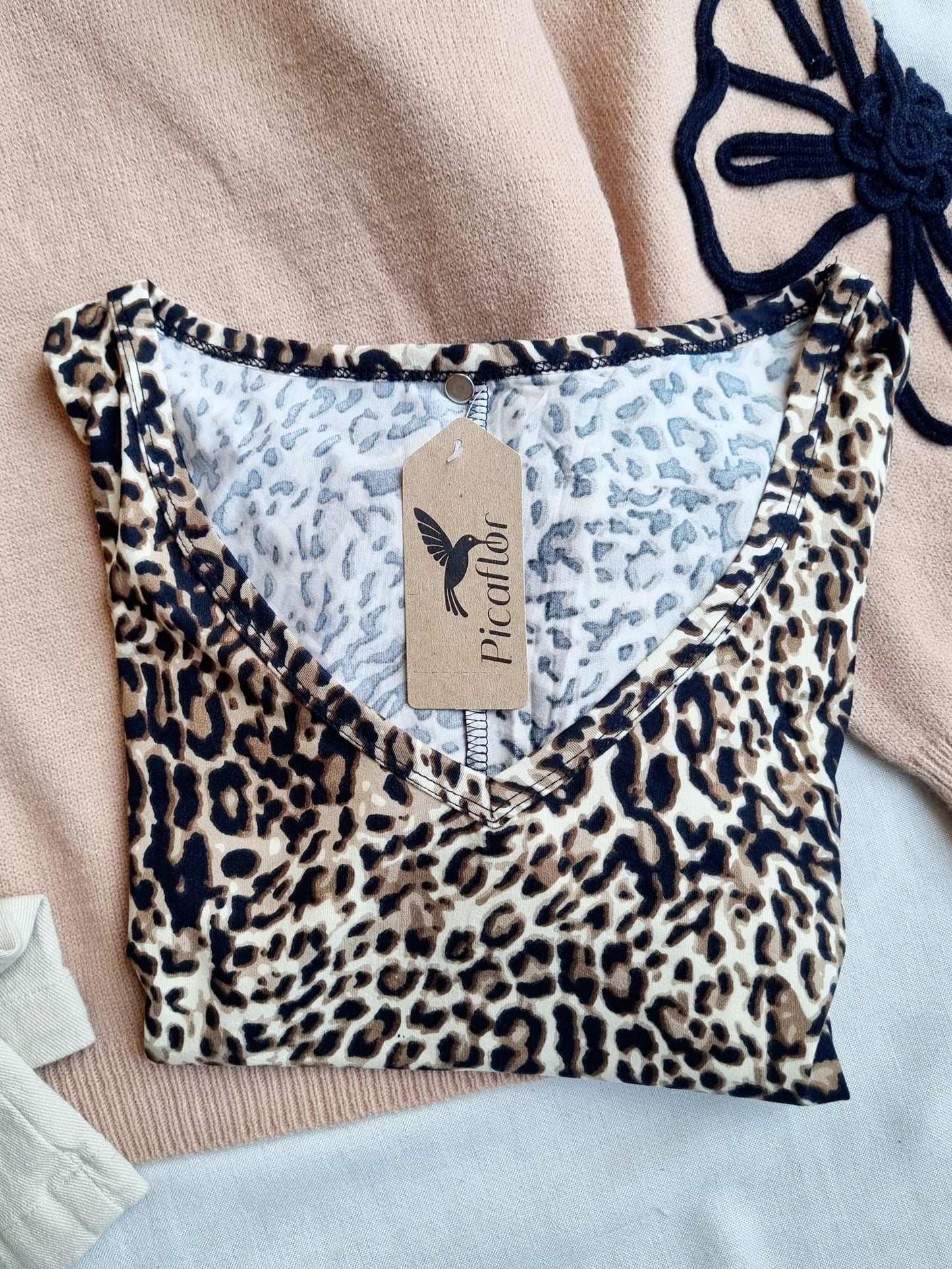 Polera Cata Camel Print
