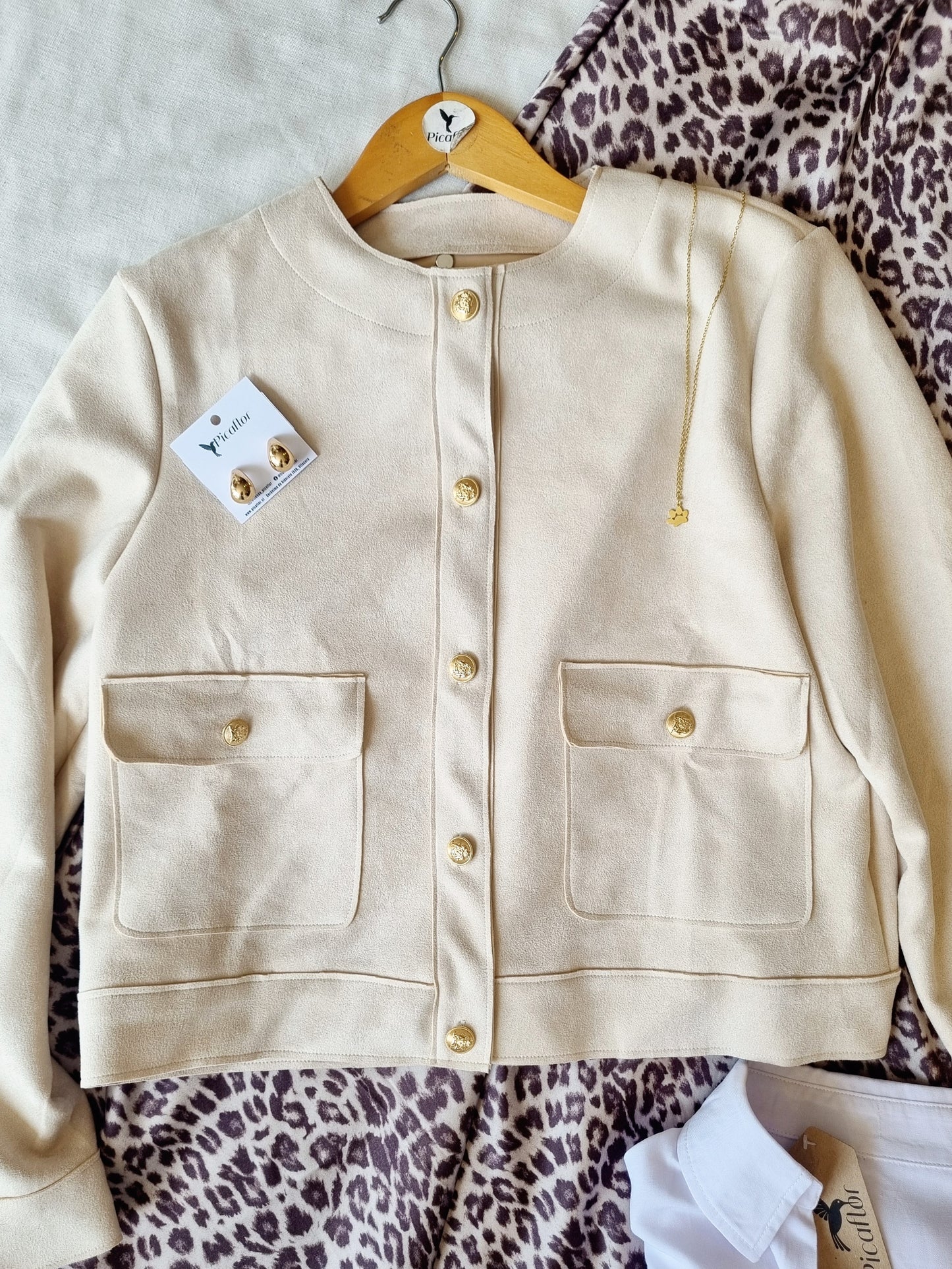 Chaqueta Coni Crema Ecogamuza