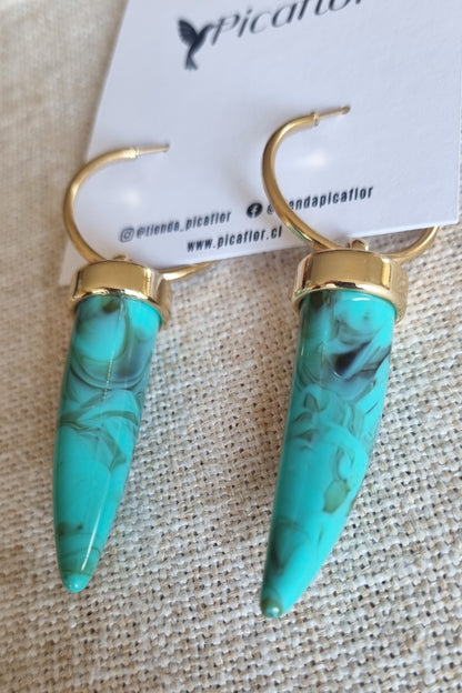 Aros Colmillo Turquesa