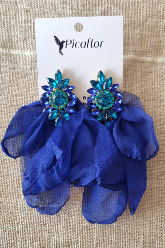 Aros plumas Azul