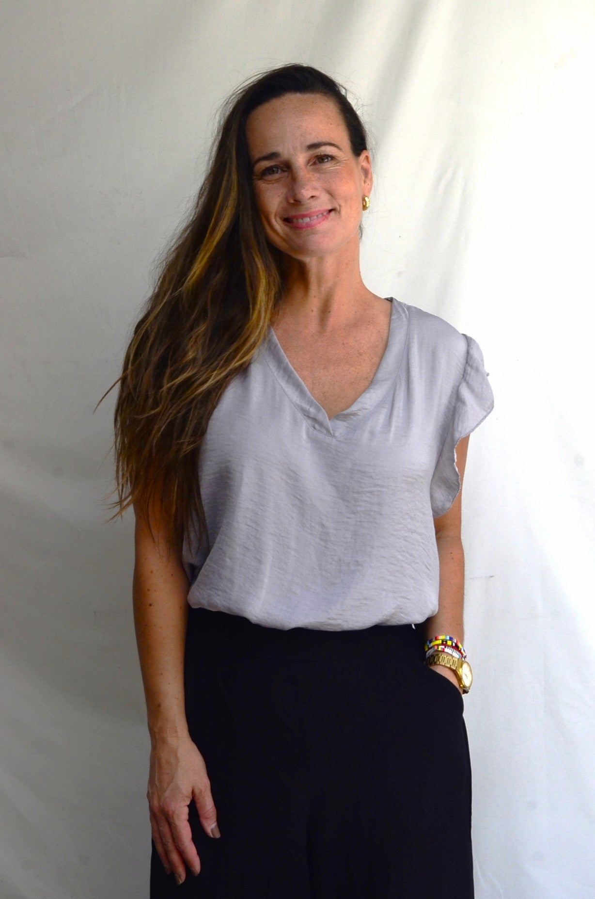 Polera Rumena Gris Satinada