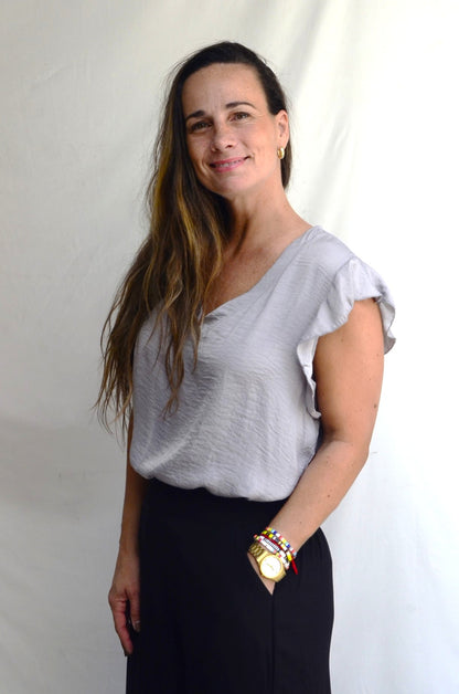 Polera Rumena Gris Satinada