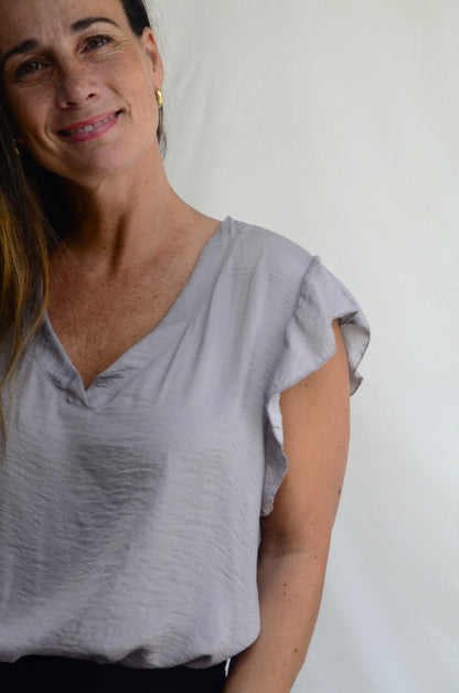 Polera Rumena Gris Satinada