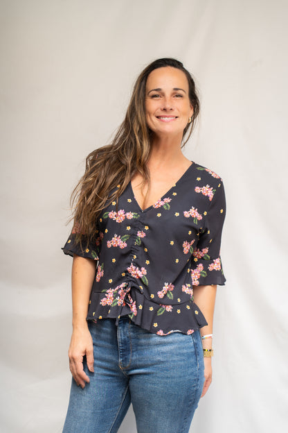 Blusa Flora Negra