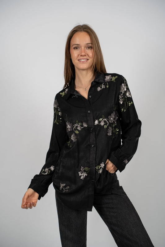 Blusa Latami Negra Lentejuelas