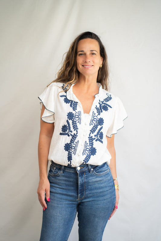Blusa Roma Azul