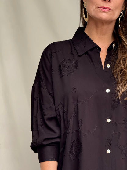 Blusa Rufina Negra Bordada