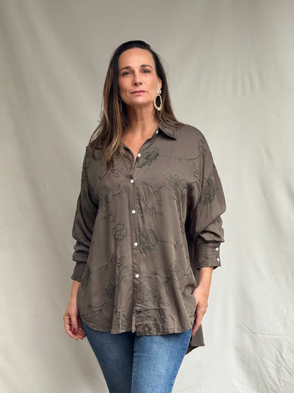 Blusa Rufina Verde Bordada