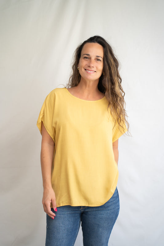 Blusa Lino Lara Amarillo