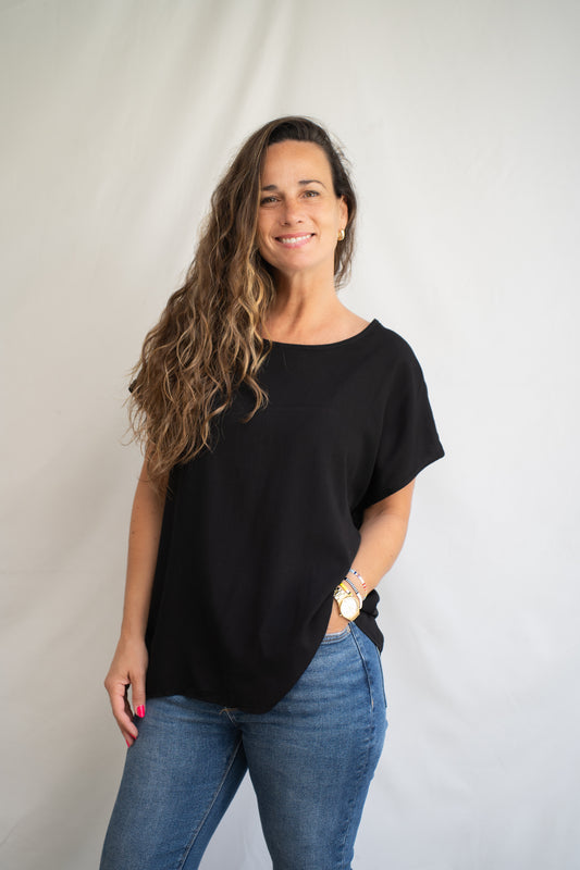Blusa lino Lara Negro