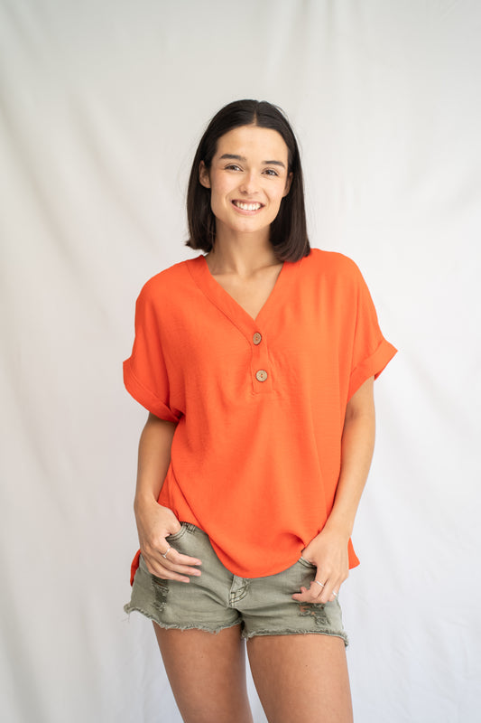 Blusa Sule Naranja Básica