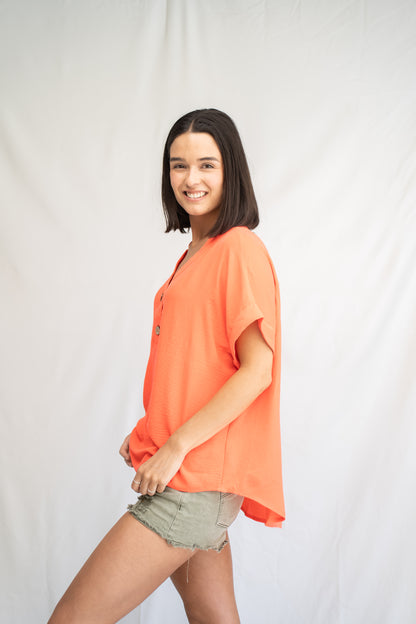 Blusa Sule Naranja Fluor Básica