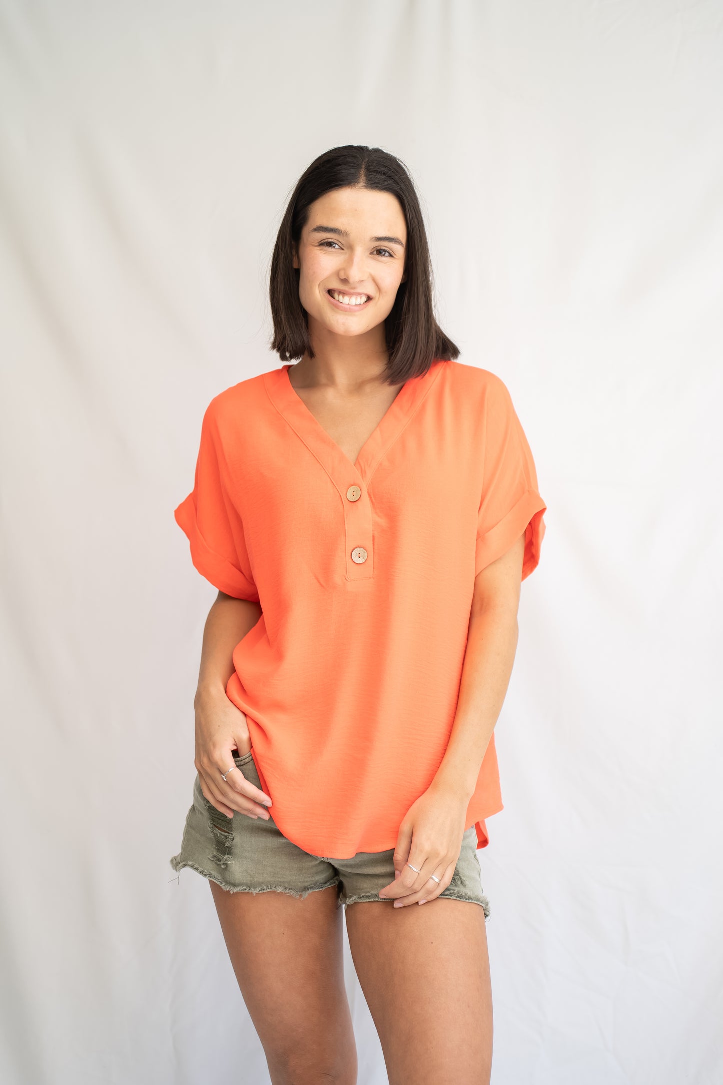 Blusa Sule Naranja Fluor Básica