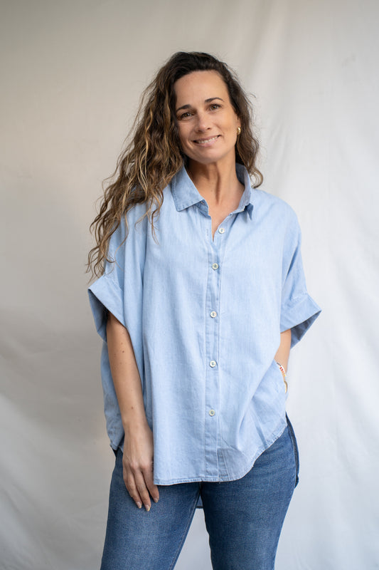 Blusón Summer Celeste Denim