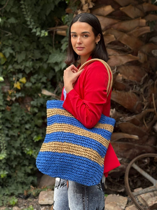 Bolso de Mano Malti Azul Yute