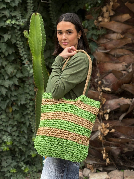 Bolso de Mano Malti Verde Yute