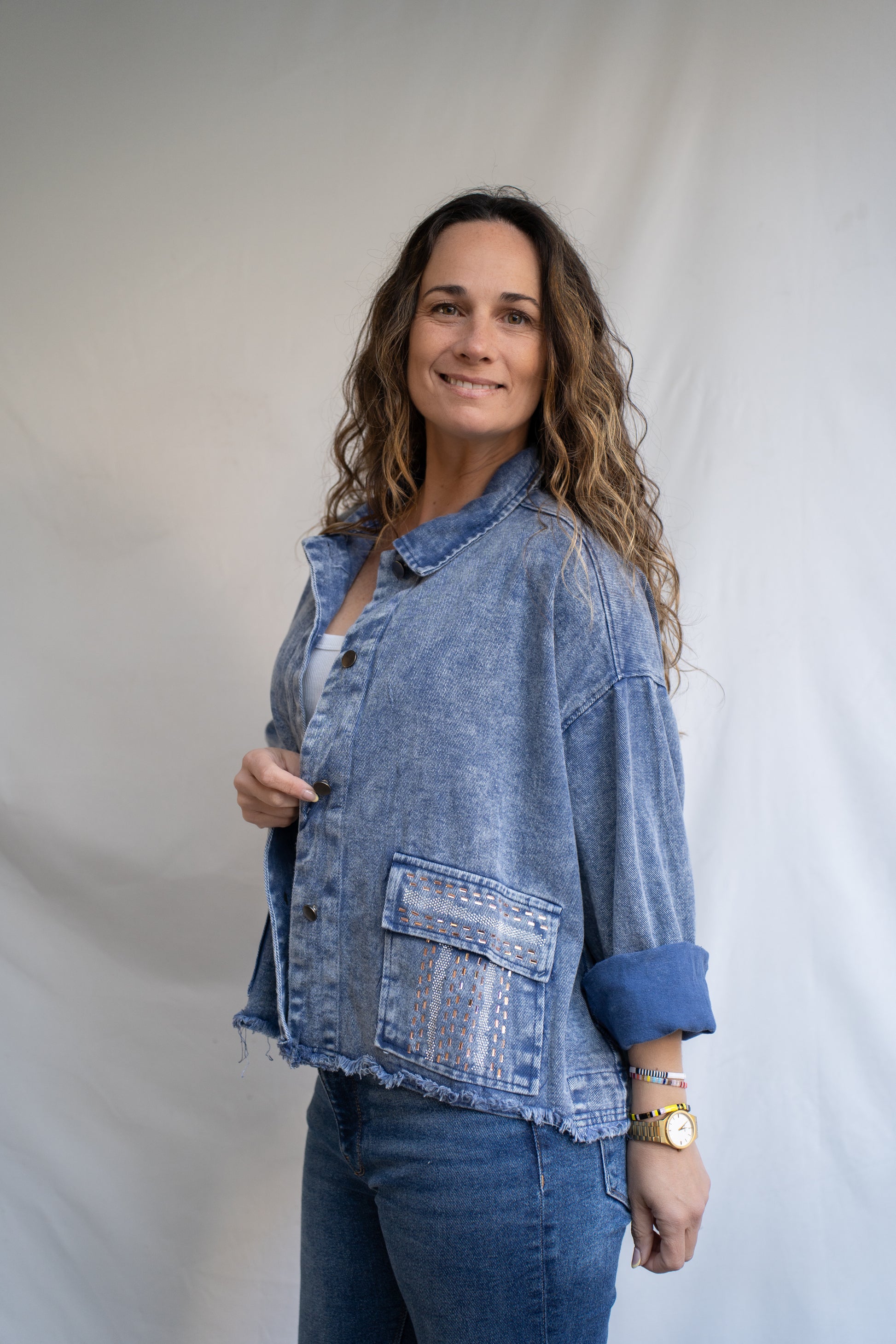 Chaqueta Chill Azul Brillos